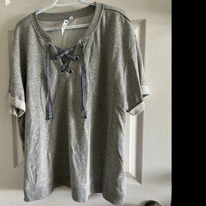 Cable & Gauge Short Sleeve Gray Sweatshirt Size 2X  GUC